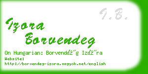 izora borvendeg business card